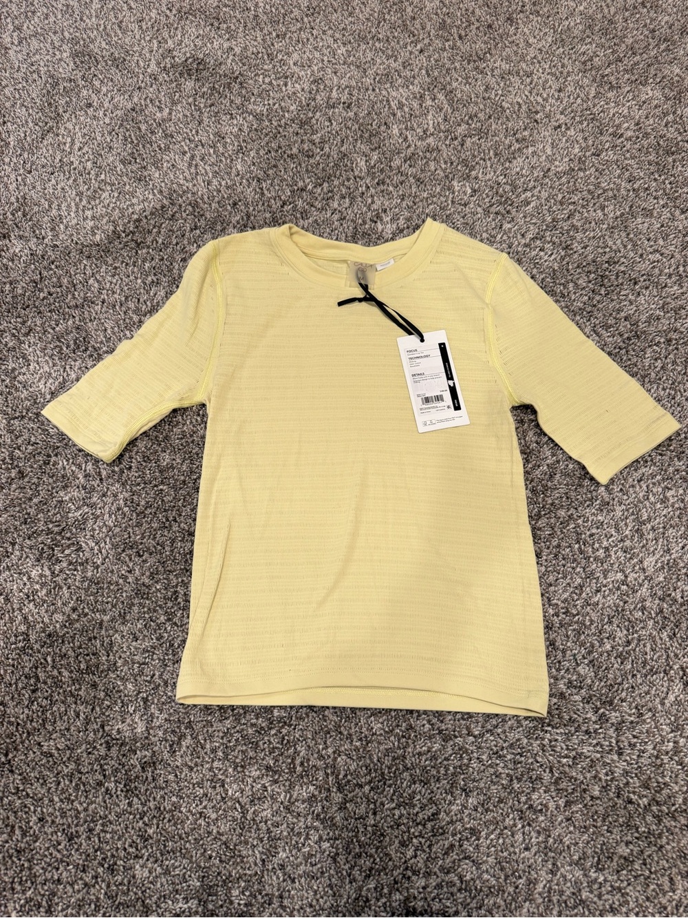 CALIA Focus Seamless Crop Tee Women’s Medium Fresh Hay Yellow Athletic Workout